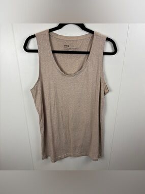Pact Beige Sleeveless Tank Top Scoop Neck XXL Stretch Organic Cotton Tan Sand